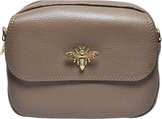 Roberta M Beige Rundleer Tas