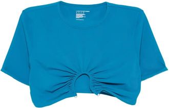 CHRISTOPHER ESBER Gesmockte top verfraaid met parels - Blauw