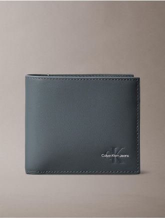 Calvin Klein Mens Monologo Bifold Wallet - Black
