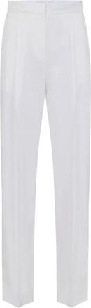 Elisabetta Franchi Wide Broeken - Dames - Wijde Broeken - Wit - M - Broeken
