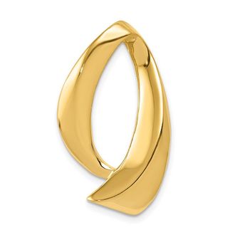 Diamond2Deal 14k Yellow Gold Fits up to 8mm Regular, 10mm Fancy Reversible Omega Slide