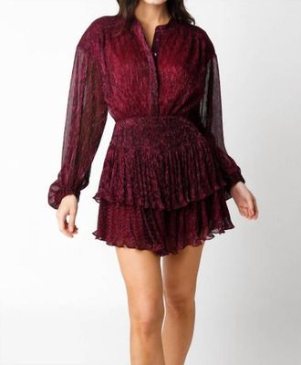 Olivaceous Lottie Dress In Magenta