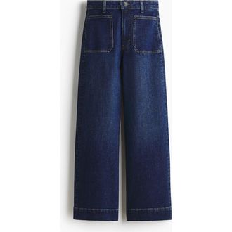 H&M Wide High Jeans in Denim Blue at Nordstrom, Size 14
