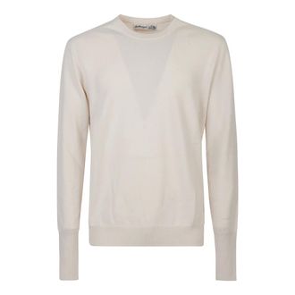 Ballantyne Cashmere Knitwear, male, White, L, Plain Jumper