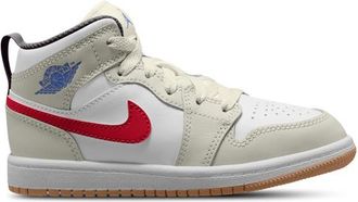 Nike Jordan Boys AJ 1 Mid - Preschool Basketball Shoes White/Sail/Phantom Size 11.0