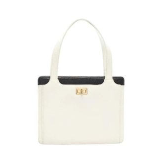 Chanel Pre-owned 2.55 Grained Calfskin Tote Bag - Dames - Pre-owned - Wit - Maat: ONE Size Leer