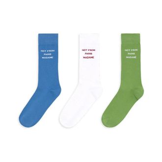 Dr&ocirc;le de Monsieur Socks, unisex, Multicolor, Size: ONE SIZE Le Pack de Chaussettes Slogan