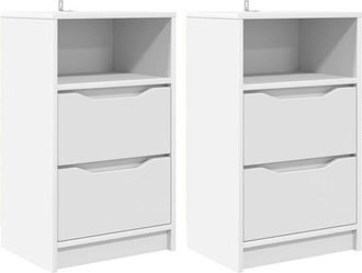 vidaXL Mesas De Noche 2 Pcs 40 X 30 X 467 Cm Madera Contrachapada Vidaxl