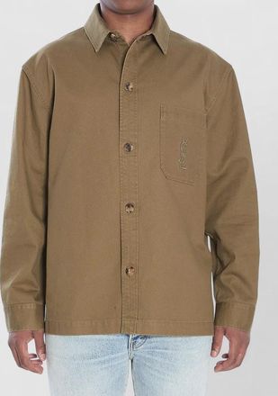 Saint Laurent cassandre linen cotton gabardine overshirt