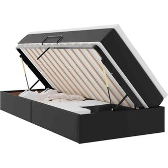 vidaXL Storage Bed with Mattress Black 90 x 200 cm Faux Leather vidaXL