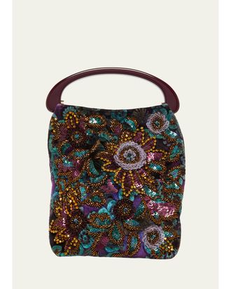 Dries Van Noten Small Bead Embroidered Top-Handle Bag