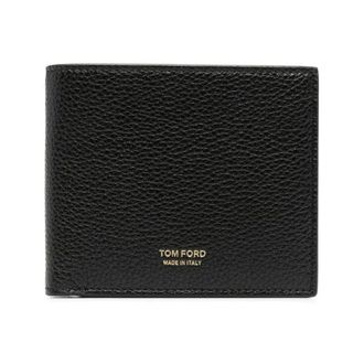 Tom Ford Accessoires, Heren, Zwart, ONE Size, Leer, Soft Grain Leather T Line Classic Bifold Wallet