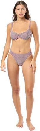 Onia Karina Bikini Bottom in Pomegranate/wht at Nordstrom, Size Small