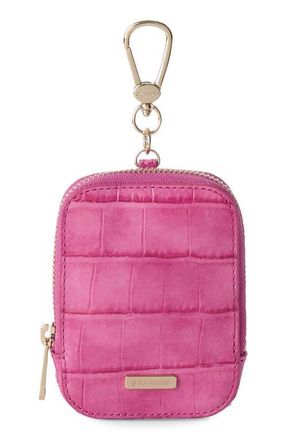 Brahmin Katelynn Croc Embossed Leather Coin Pouch in Pink at Nordstrom