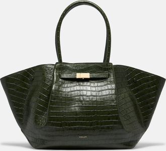 DeMellier Borsa New York in pelle con stampa coccodrillo