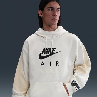 Nike Mens Air Fleece Pullover Hoodie in White | HJ0273-133