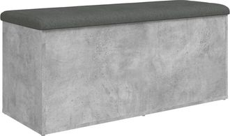 vidaXL Vidaxl - Banco Almacenaje Madera Ingenier&iacute;a Gris Hormig&oacute;n 102x42x45 Cm