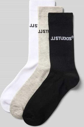 Jack & Jones Jack & Jones Socken mit Label-Detail im 3er-Pack in Hellgrau Melange, Größe 1