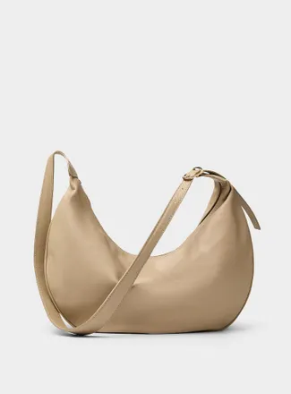 Simons Womens Textured-leather rounded hobo bag Exclusive collection from Italy