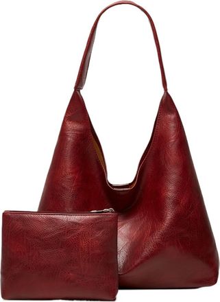 Generic Compatible For Tote bag hand bill of lading shoulder womens retro simple large(Burgundy)