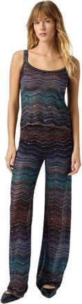 Missoni Chevron Lam&eacute; Viscose Sleeveless Crewneck Top With Sequins in Green& Brown at Nordstrom, Size 40 It