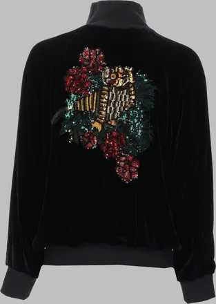 P.A.R.O.S.H. Sequin-Embellished Viscose Silk Sweatshirt - Black