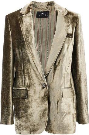 Etro Velvet single-breasted jacket Woman 44