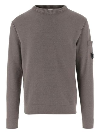 C.P. Company crew neck lens pocket sweater - men - Cotton/Polyamide/Polyester - M - Grey