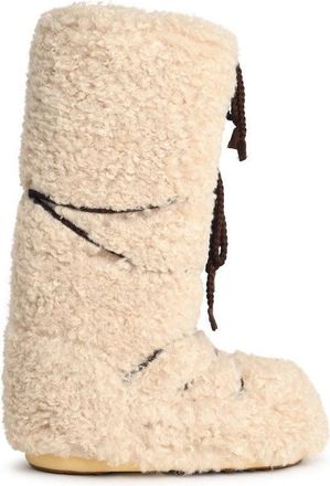 Moon Boot Ecru Faux Fur Boot