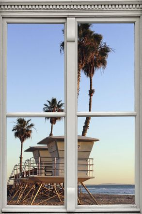 Queence Wandsticker »Strand« Wandsticker, Wandbild, selbstklebend, 3D, Fenster