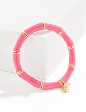 Talbots Delphine Stretch Bracelet - Bright Coral/Gold - 001 Talbots