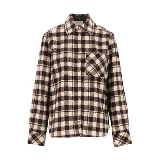 Moncler Camicia in Lana a Quadri - - Blouses & Shirts - Donna - Marrone - M