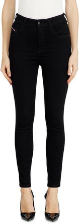 Diesel Skinny Jeans High Waist 1984 Slandy-High, Black/Dark grey, Zip fly