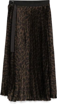 sacai Gonna midi con stampa - Marrone