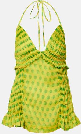 Dries Van Noten Top in seta a pois