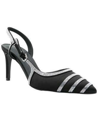 Ferragamo 85Mm Rhinestone Leather Slingback Pump