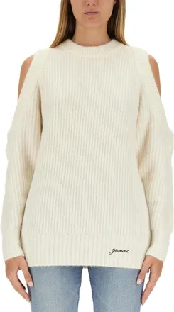 Ganni Jersey With Logo-Donna