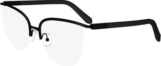 Ferragamo Eyeglasses Cat Eye Semi Rim, Black Frame And Clear Demo Lenses Lens Sf2227001