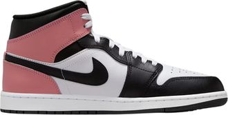 Air Jordan Mens Jordan 1 Mid White Rust Pink Black