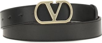 Valentino Garavani Mens Leather Belt Vlogo Signature Black Calf