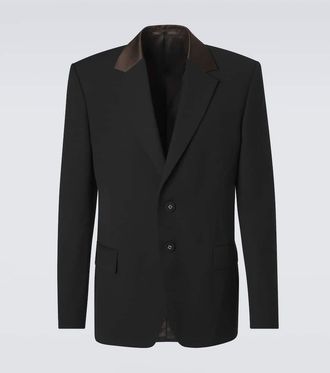 Wales Bonner Alto satin-trimmed virgin wool blazer