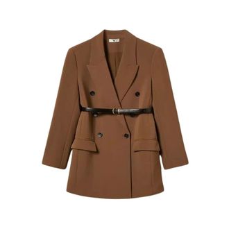 Twinset Blazer in Cady Crepe - - Jackets - Donna - Marrone - XS
