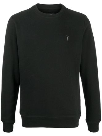 AllSaints embroidered-logo cotton sweatshirt - Black