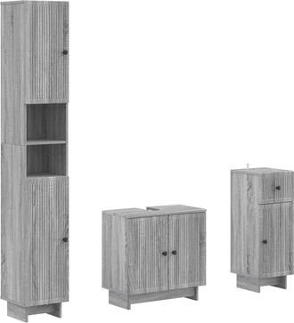 vidaXL Juego De Armarios De Ba&ntilde;o De 3 Piezas Ede Madera De Ingenier&iacute;a Vidaxl