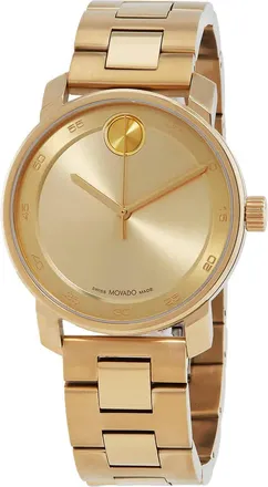 Movado New Bold Access Quartz Gold Dial Mens Watch 3600912