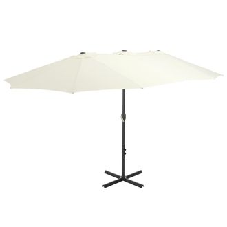 Berkfield Home Outdoor Parasol with Aluminium Pole 460x270 cm Sand in Beige