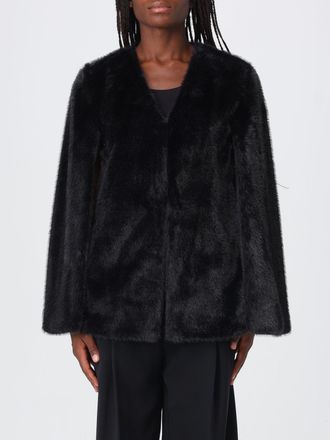 Twinset Fur Coat Woman color Black