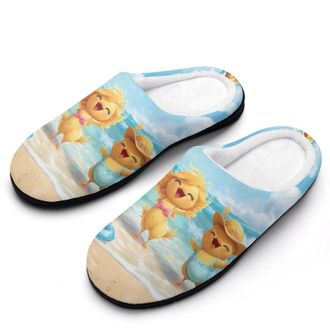 Generic Chicken Beach Funny Animal Womens Slippers Warm House Slippers Indoor House Shoes with Anti-Skid Rubber Sole