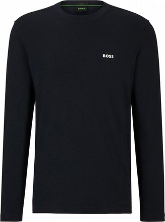 HUGO BOSS Tee Long Mens Sleeve T-Shirt - Blue Cotton - Size X-Large