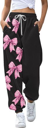 Generic Workout Loose Casual Pants Wide Leg Relaxed Fit Womens Bottom Sweatpants Joggers Pants Workout High Waisted Yoga Pants with Pockets Stretch for Women 